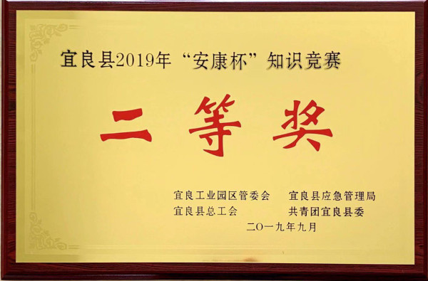 宜良ng28南宫荣获宜良县2019年“安康杯”知识竞赛二等奖